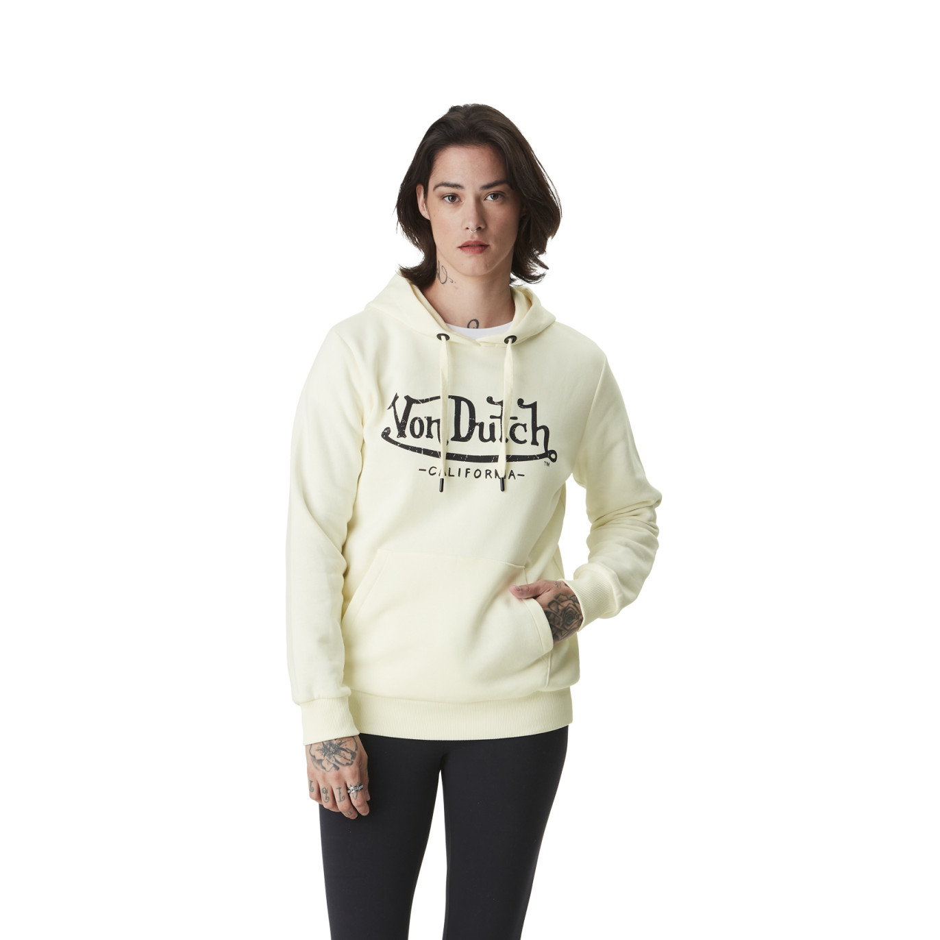 Sweat à capuche Cordon de serrage Beige BASIC | Femme - Von Dutch