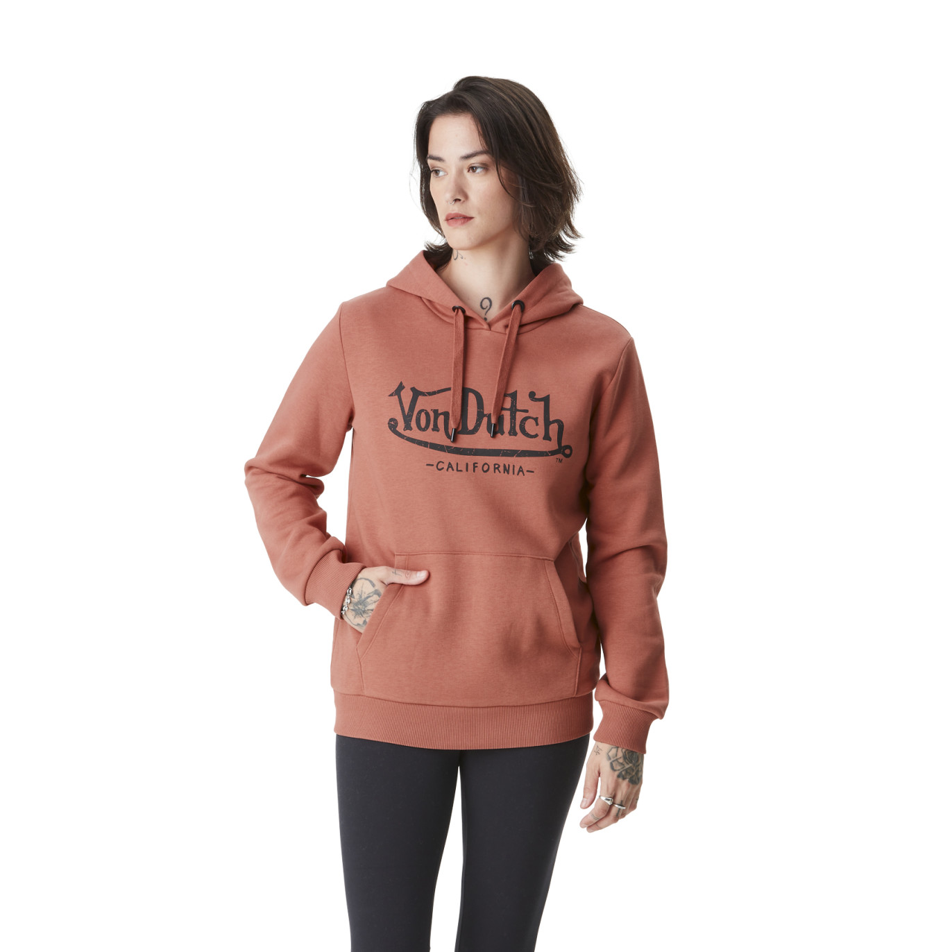 Sweat à capuche Cordon de serrage Rouge BASIC | Femme - Von Dutch