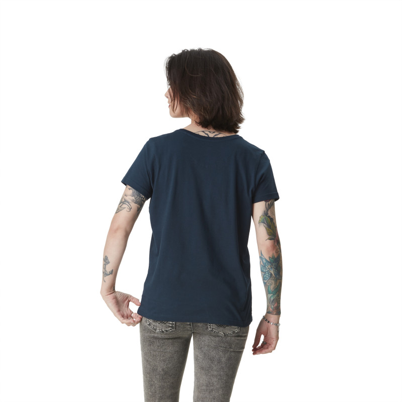 Tee Shirt Bleu coupe Regular Col rond FLEURS | Femme - Vondutch