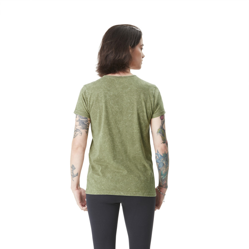 Tee Shirt Vert coupe Regular Col rond effet Flammé Stencil | Femme - Vondutch