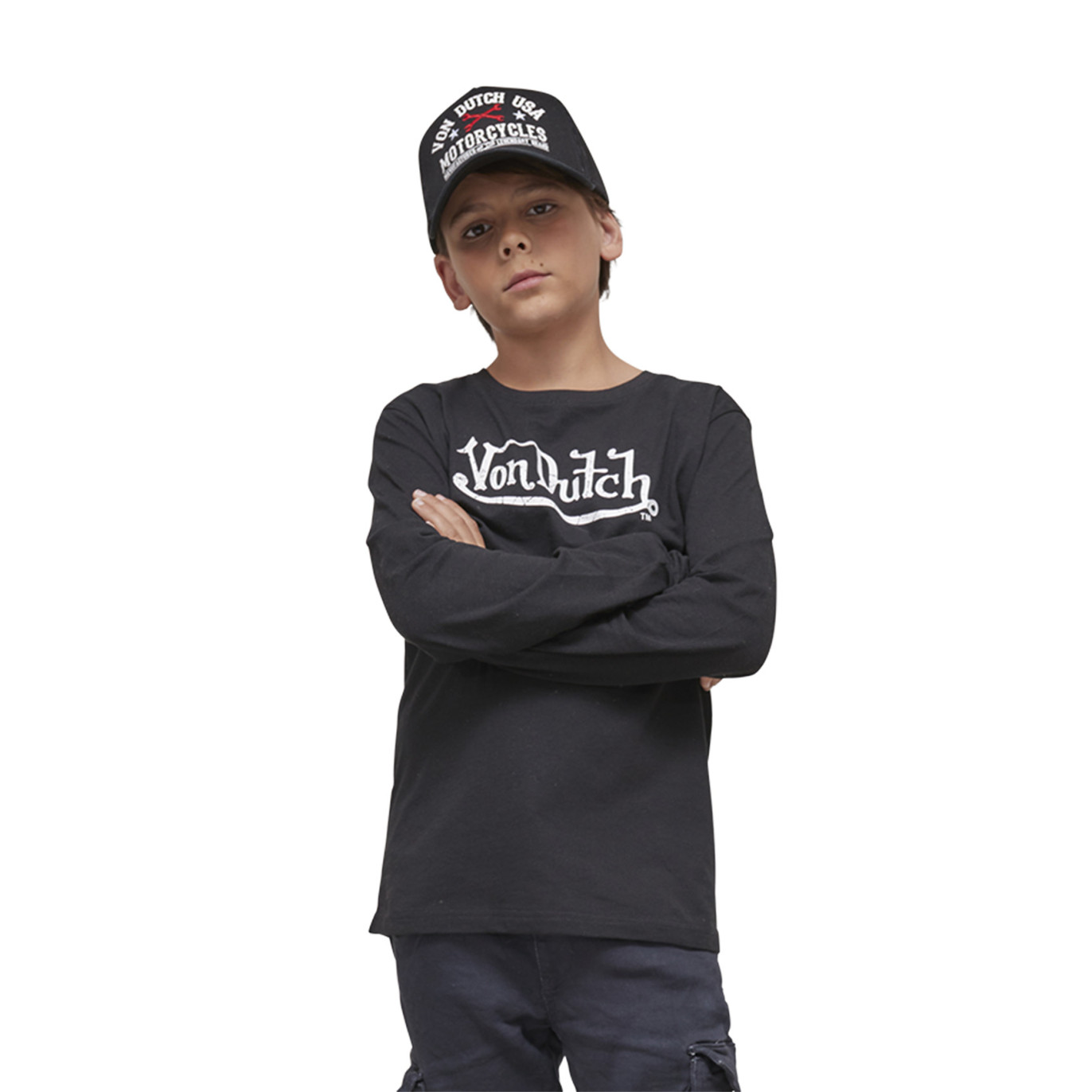 Tee Shirt Noir coupe Régular Col rond KROS | garcon - Vondutch