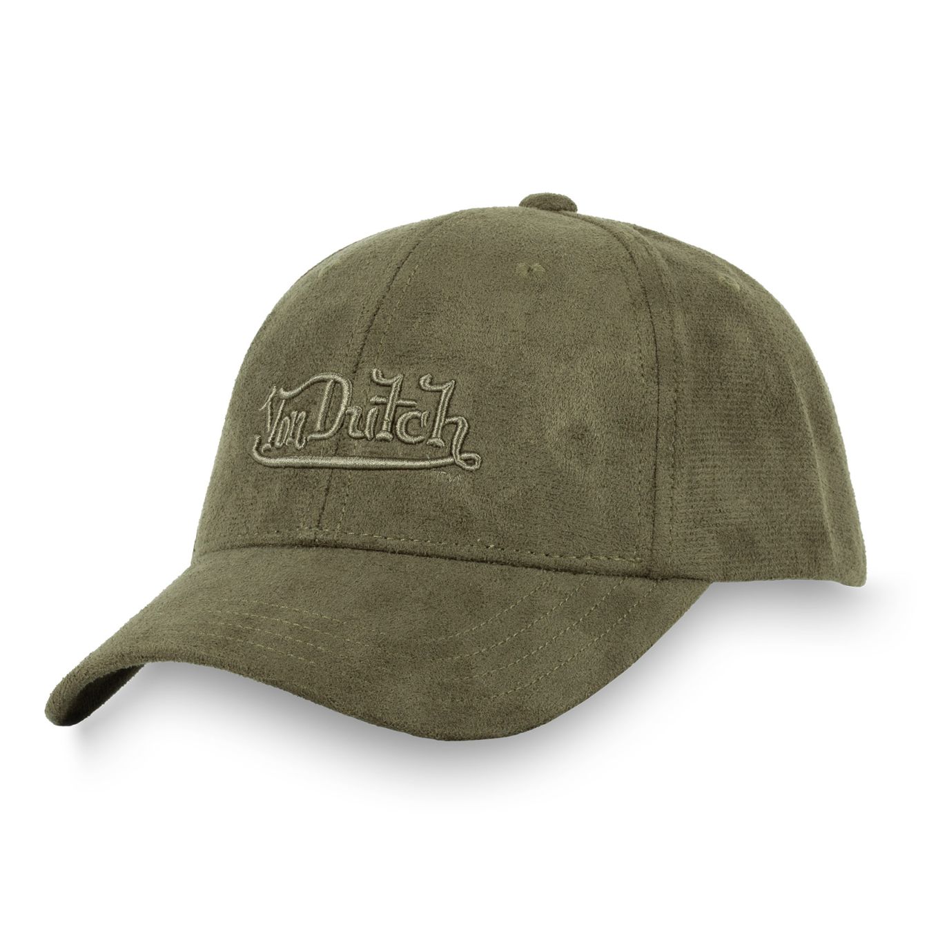 Casquette Vondutch Verte Kaki Baseball Strapback / Boucle en Suedine SUEDINE