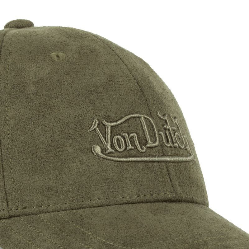 Casquette Vondutch Verte Kaki Baseball Strapback / Boucle en Suedine SUEDINE