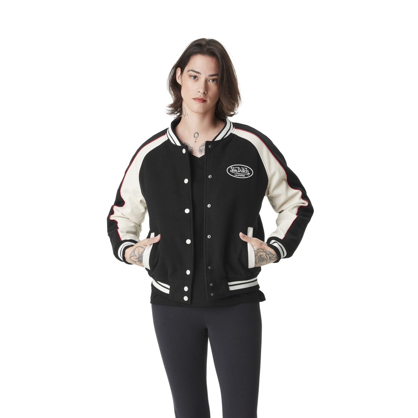 Blouson Teddy Satin Mi saison Noire RUG | Femme - Vondutch