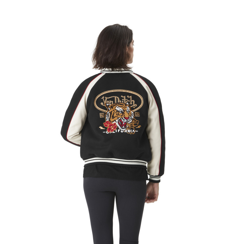 Blouson Teddy Satin Mi saison Noire RUG | Femme - Vondutch