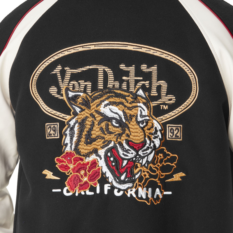 Veste femme teddy avec patch devant et broderie dans le dos Rug