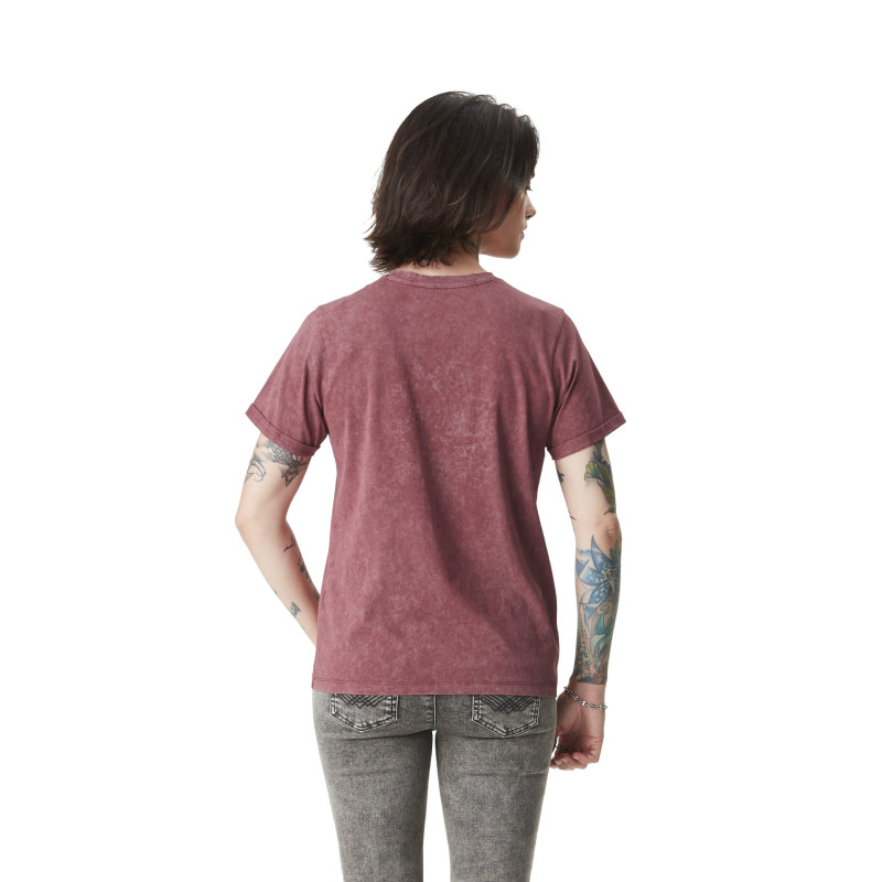 Tee Shirt Rouge coupe Regular Col rond effet Délavé HELMET | Femme - Vondutch