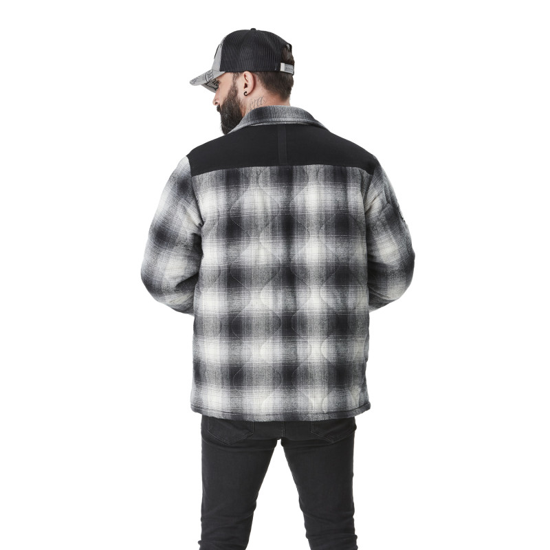 Veste homme à carreaux avec capuche molleton détachable Bastos