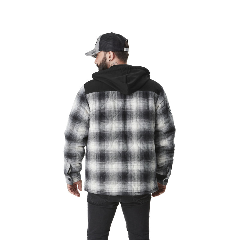 Veste homme à carreaux avec capuche molleton détachable Bastos