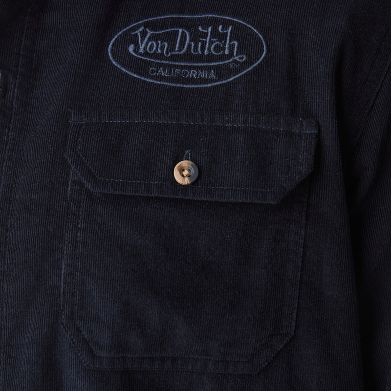 Chemise en Velours coupe Regular Manches longues Bleue FARD | Homme - Vondutch