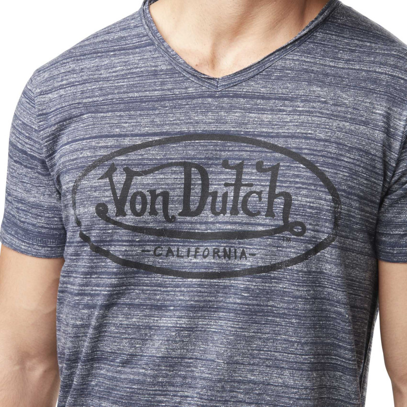 T-shirt homme col v avec traitement en coton Ron