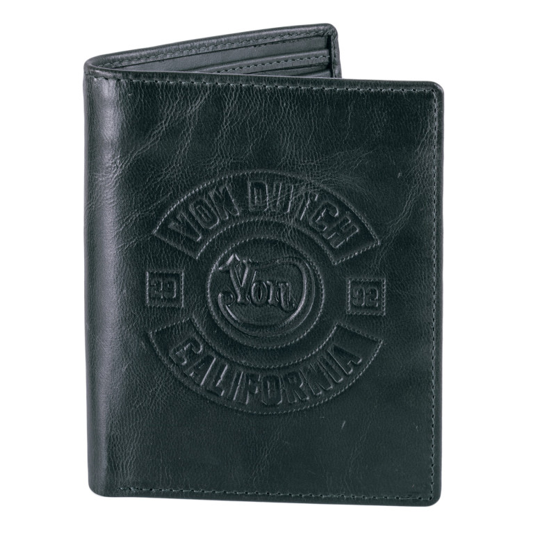 Portefeuille en cuir Vert Foncé Von Dutch