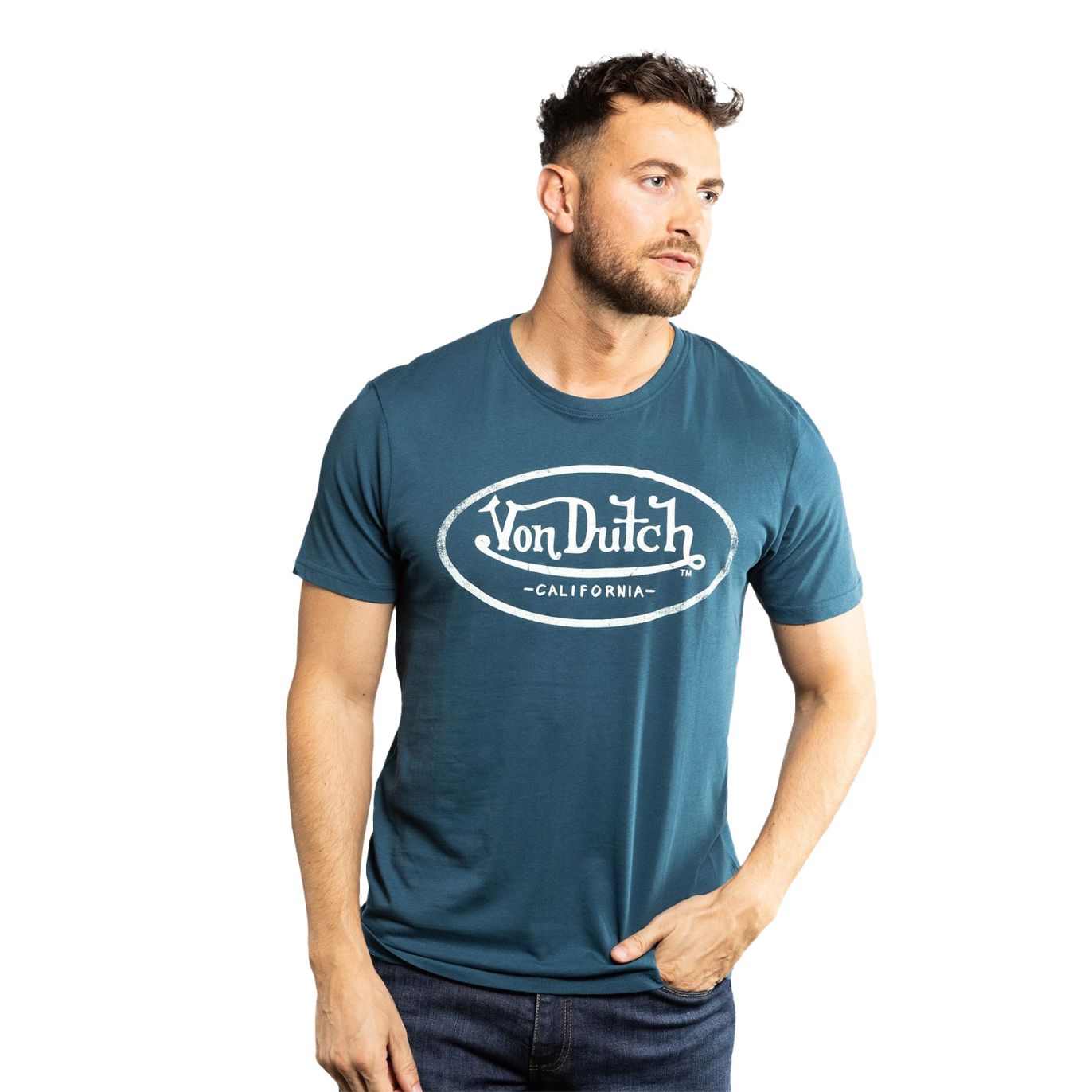 Tee Shirt Bleu coupe Regular Col rond LOGO 2 | Homme - Vondutch