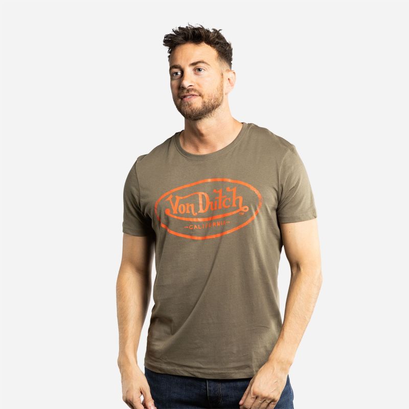 T-shirt col rond en coton homme Logo