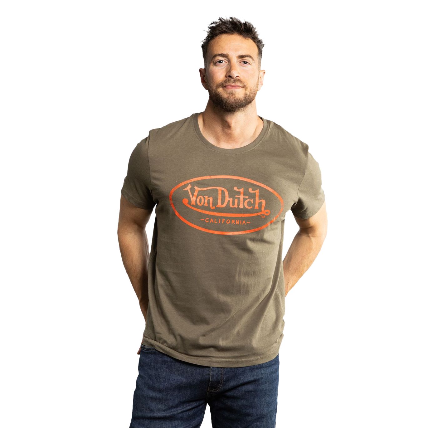 Tee Shirt Kaki coupe Regular Col rond LOGO 2 | Homme - Vondutch