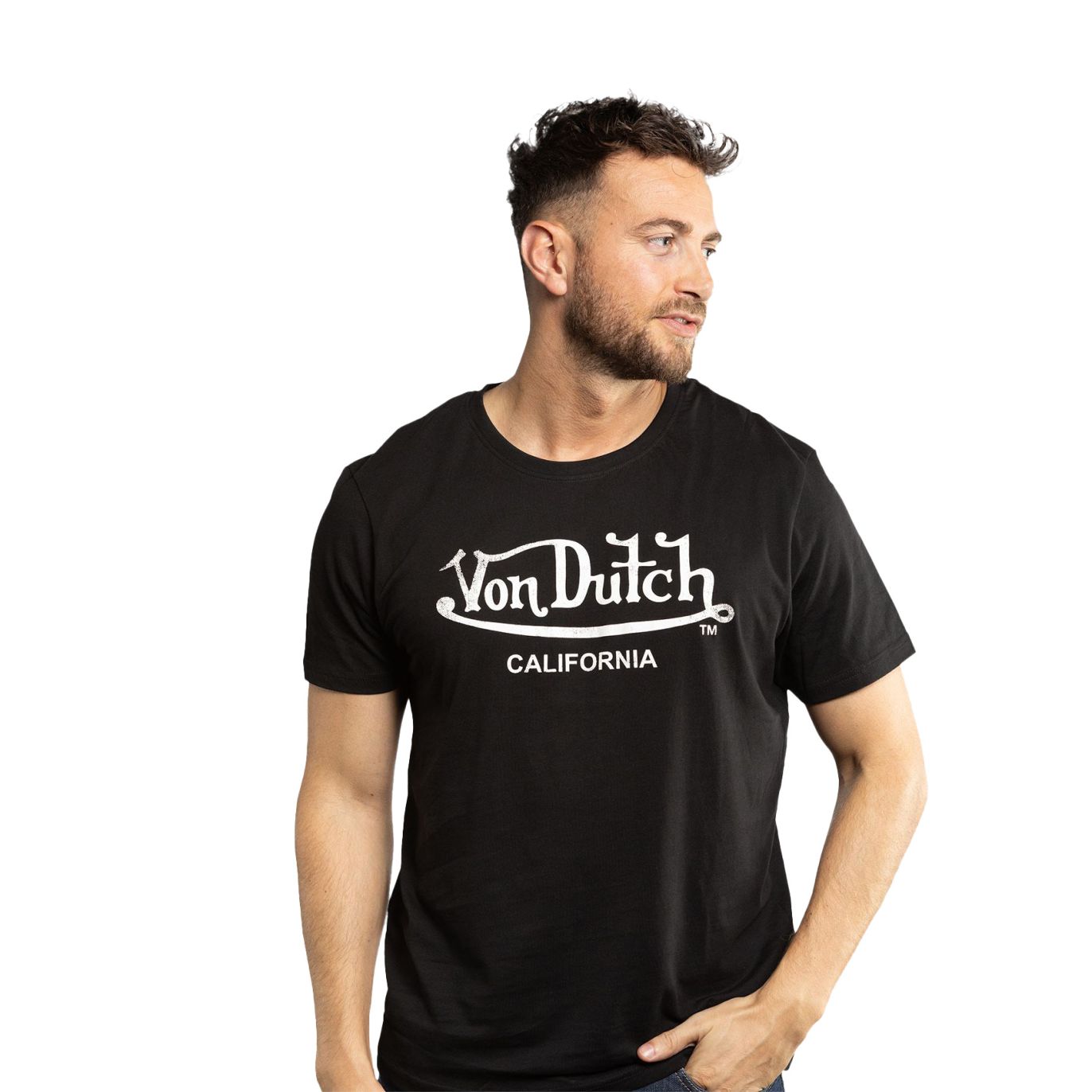 Tee Shirt Noir coupe Regular Col rond LOGO 1 | Homme - Vondutch