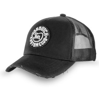 Casquette Vondutch Noire Trucker Snapback Effet usé CLUB