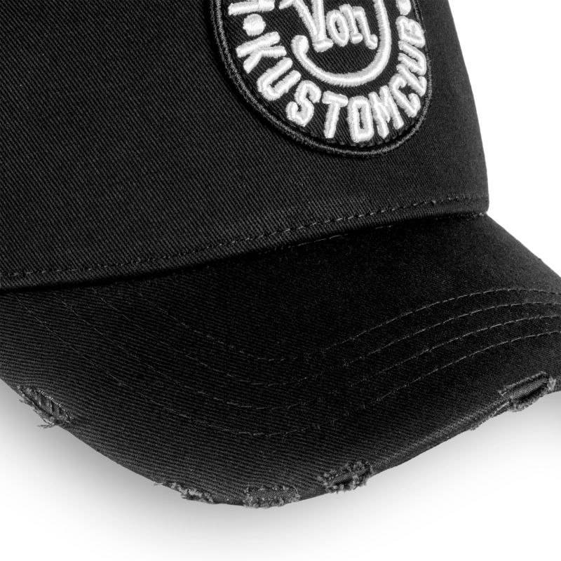 Casquette Vondutch Noire Trucker Snapback Effet usé CLUB