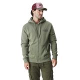 Sweat à Capuche Zippé Vert Molletoné SLIMAN | Homme - Vondutch