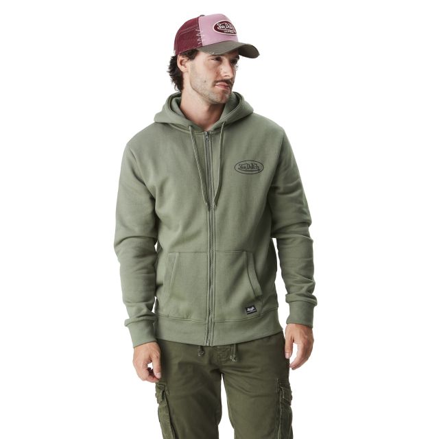 Sweat homme zippé à capuche imprimé devant Sliman