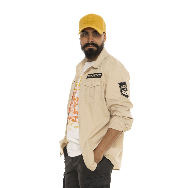 Chemise à manches longues homme avec patchs Brian