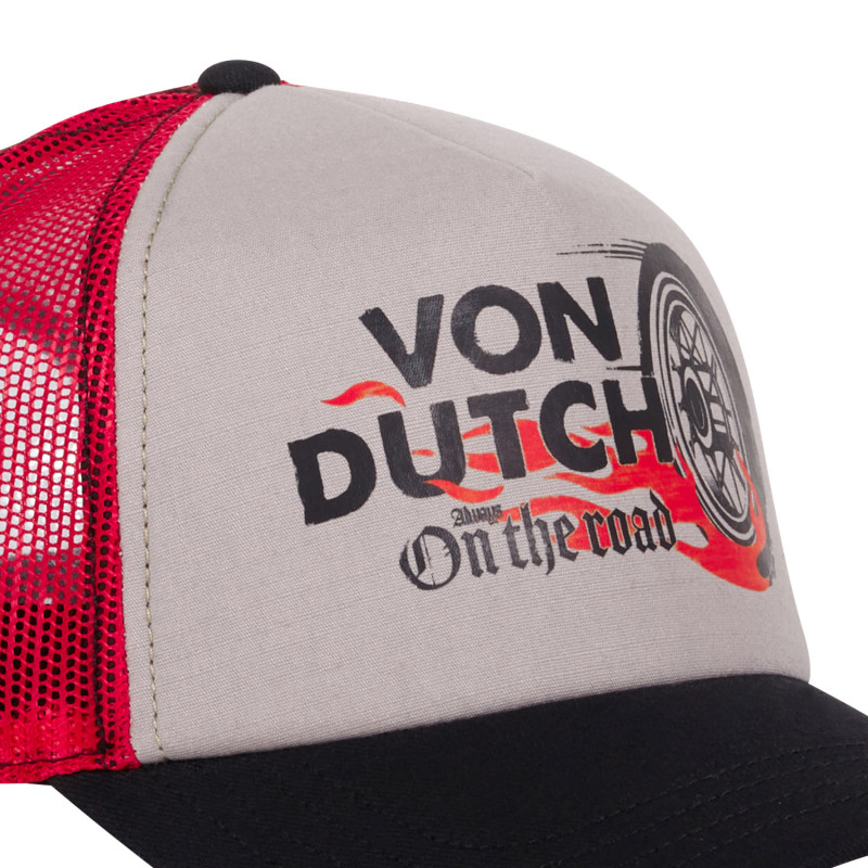 Casquette trucker avec filet effet bambou et print devant Crew