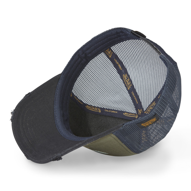 Casquette trucker avec filet effet bambou et print devant Crew