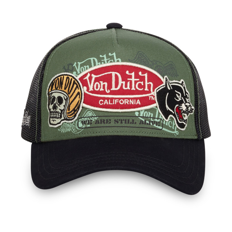 Casquette Vondutch Kaki, Noir, Trucker Snapback PATCHES | Von Dutch