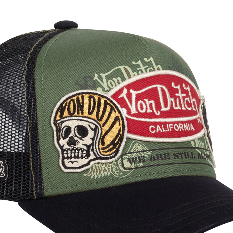 Casquette Vondutch Kaki, Noir, Trucker Snapback PATCHES | Von Dutch