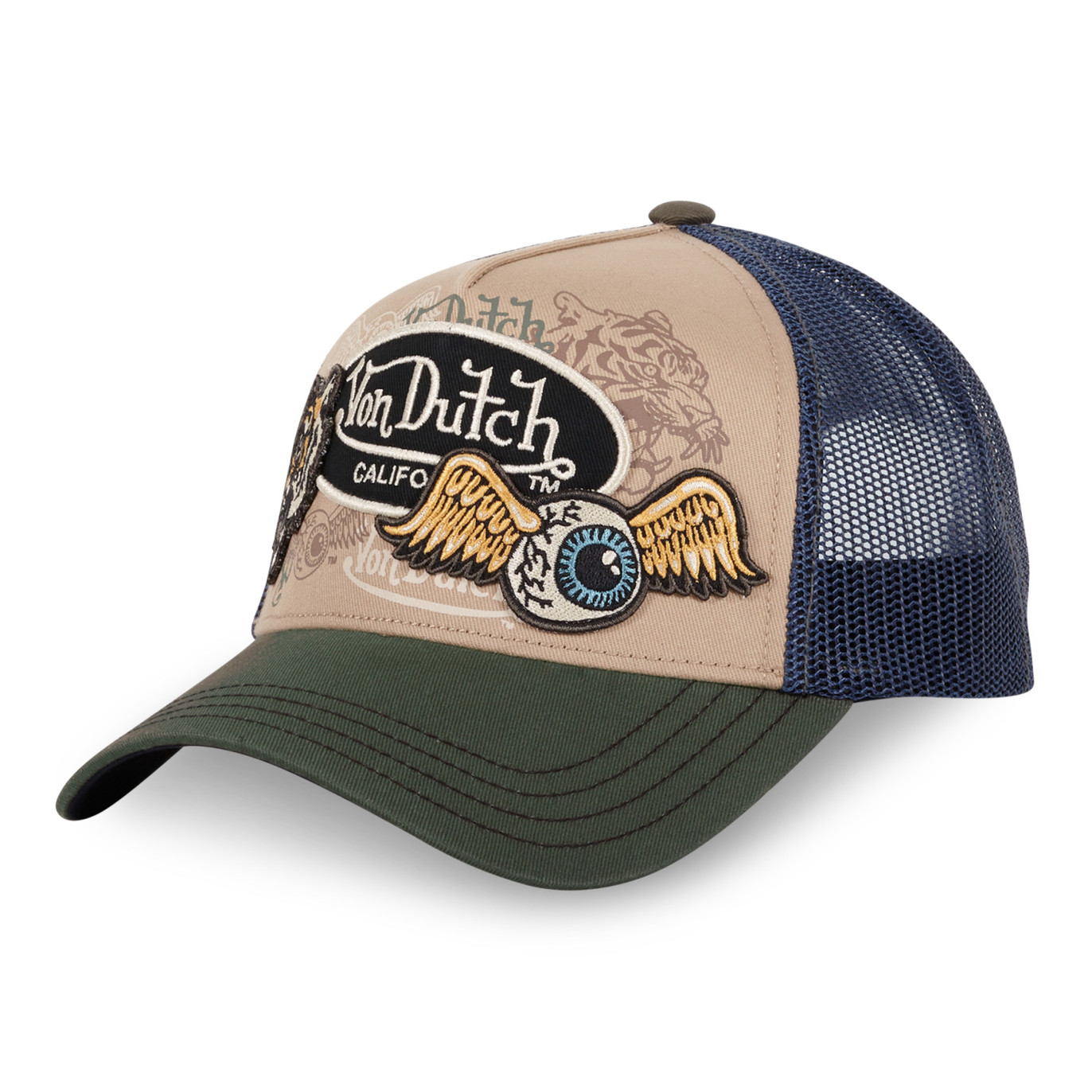 Casquette trucker avec filet en sergé de coton Patches