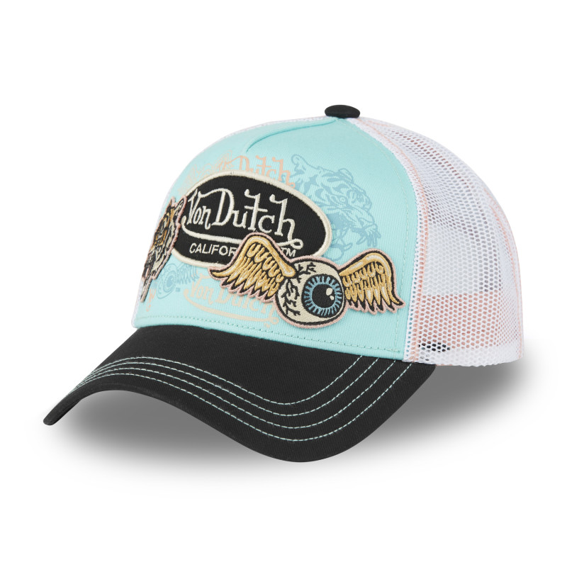 Casquette Vondutch Bleu, Noir Trucker Snapback PATCHES | Von Dutch