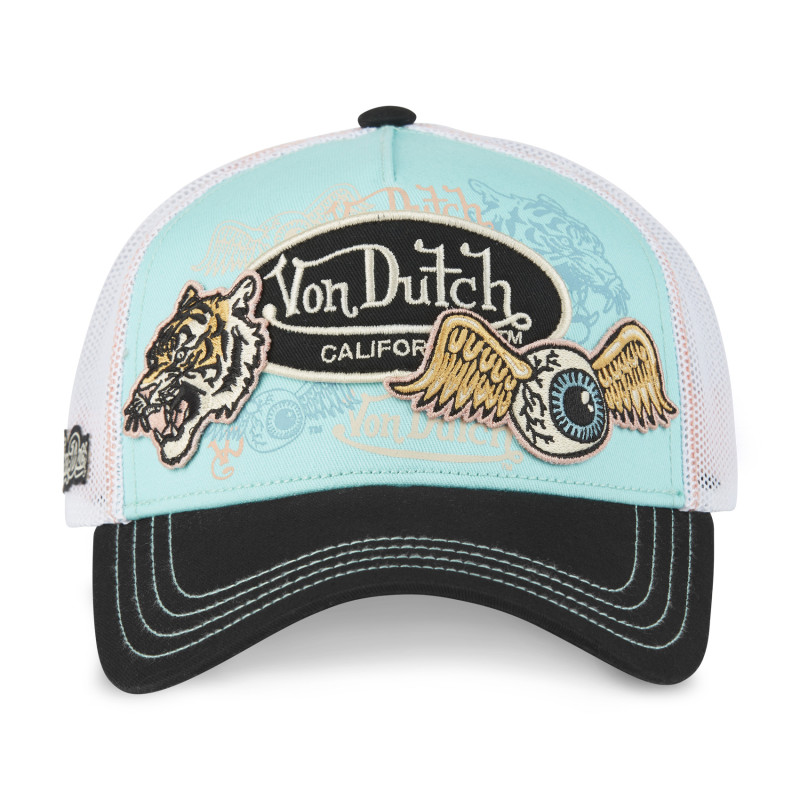 Casquette Vondutch Bleu, Noir Trucker Snapback PATCHES | Von Dutch