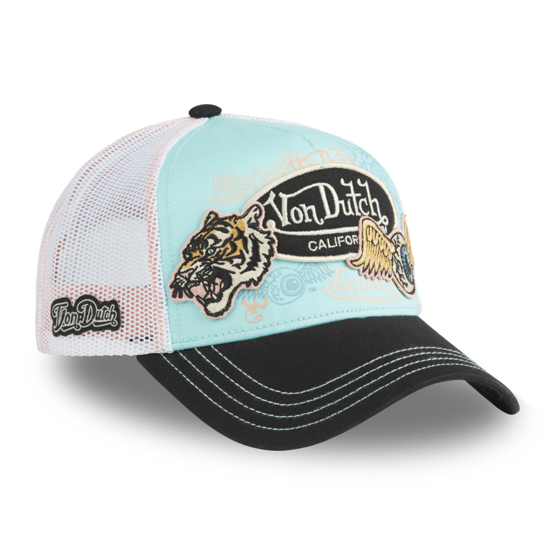 Casquette Vondutch Bleu, Noir Trucker Snapback PATCHES | Von Dutch