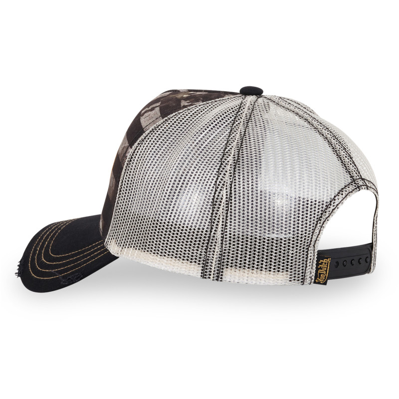 Casquette Vondutch Noire Trucker Snapback Visière effet Usé SUBLI | Von Dutch