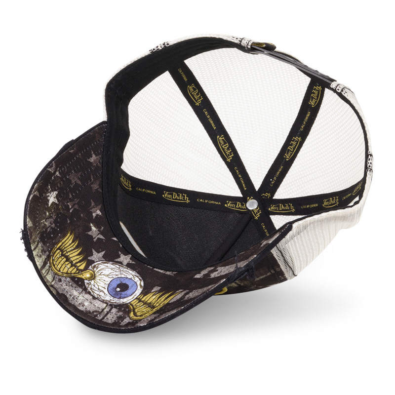 Casquette Vondutch Noire Trucker Snapback Visière effet Usé SUBLI | Von Dutch