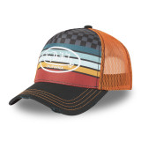 Casquette Vondutch Orange, Noir, Trucker Snapback Visière effet Usé SUBLI