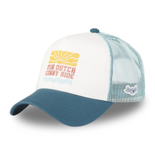 Casquette Vondutch Blanc, Turquoise, Trucker Snapback Patch Brodé SURF