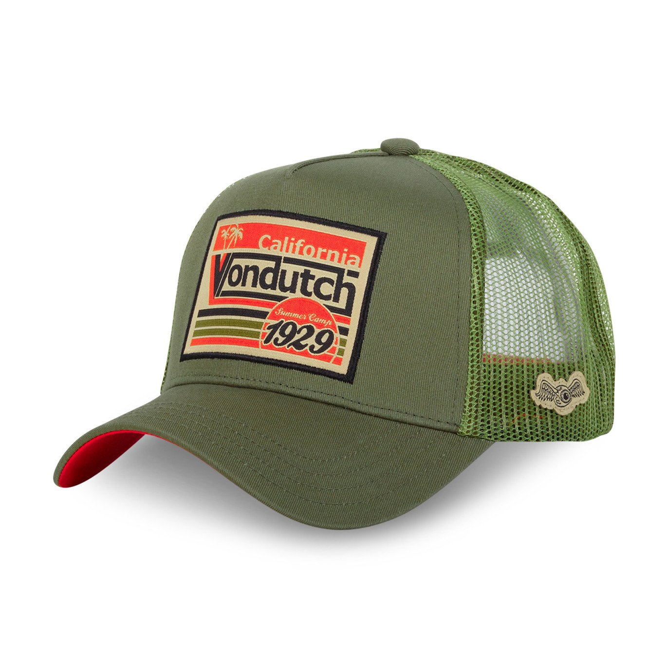 Casquette trucker avec filet en sergé de coton et broderie Surf Vin