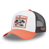 Casquette trucker avec filet en sergé de coton et broderie Surf Palm