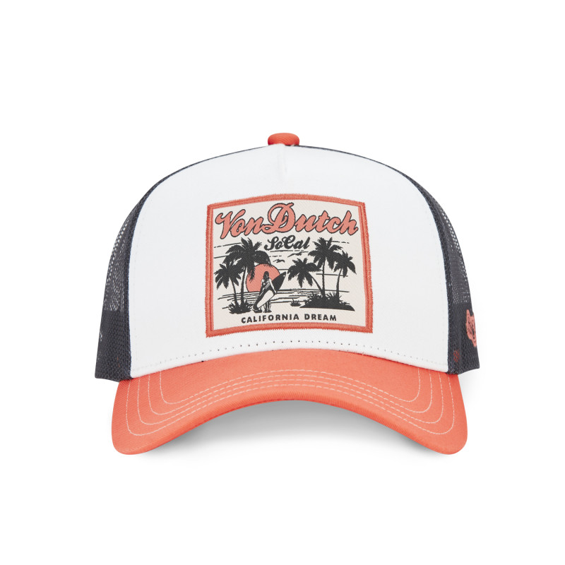 Casquette trucker avec filet en sergé de coton et broderie Surf Palm