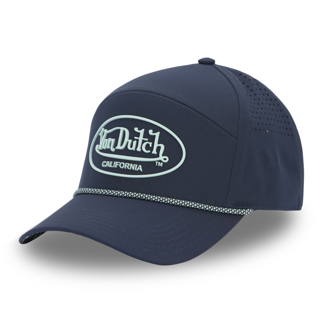 Casquette Vondutch Bleue Six panels Filet Mesh Scratch en silicone CORDON