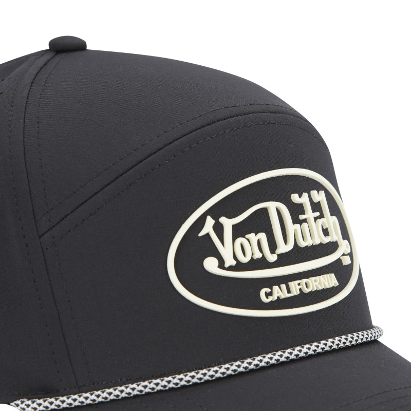 Casquette Vondutch Noire Six panels Filet Mesh Scratch en silicone CORDON | Von Dutch