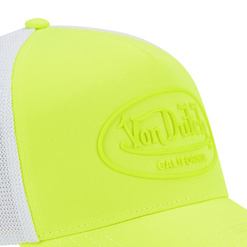 Casquette baseball premium fluo bicolore avec patch rubber print Fluo