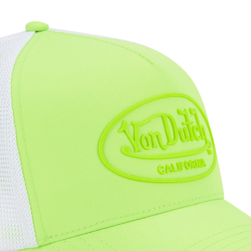 Casquette baseball premium fluo bicolore avec patch rubber print Fluo