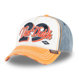 Casquette Vondutch Orange Baseball Denim effet Délavé Strapback / Boucle RETRO