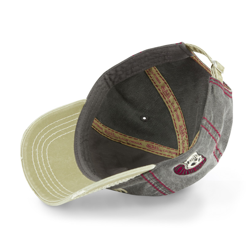Casquette Vondutch Grise Baseball Denim Strapback / Boucle effet délavé et usé RETRO | Von Dutch