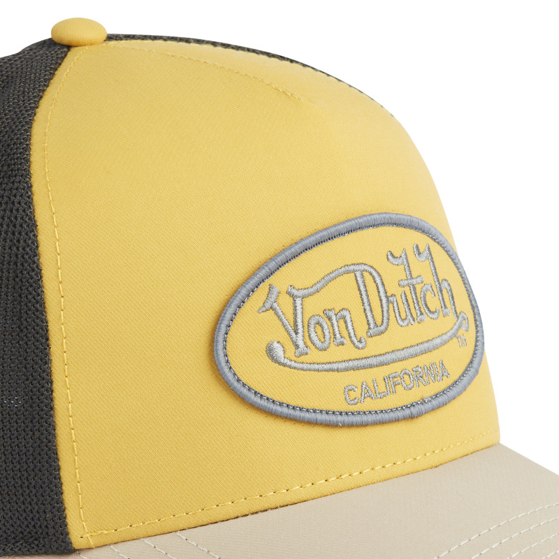 Casquette Vondutch Jaune, Beige Trucker Snapback POLY | Von Dutch