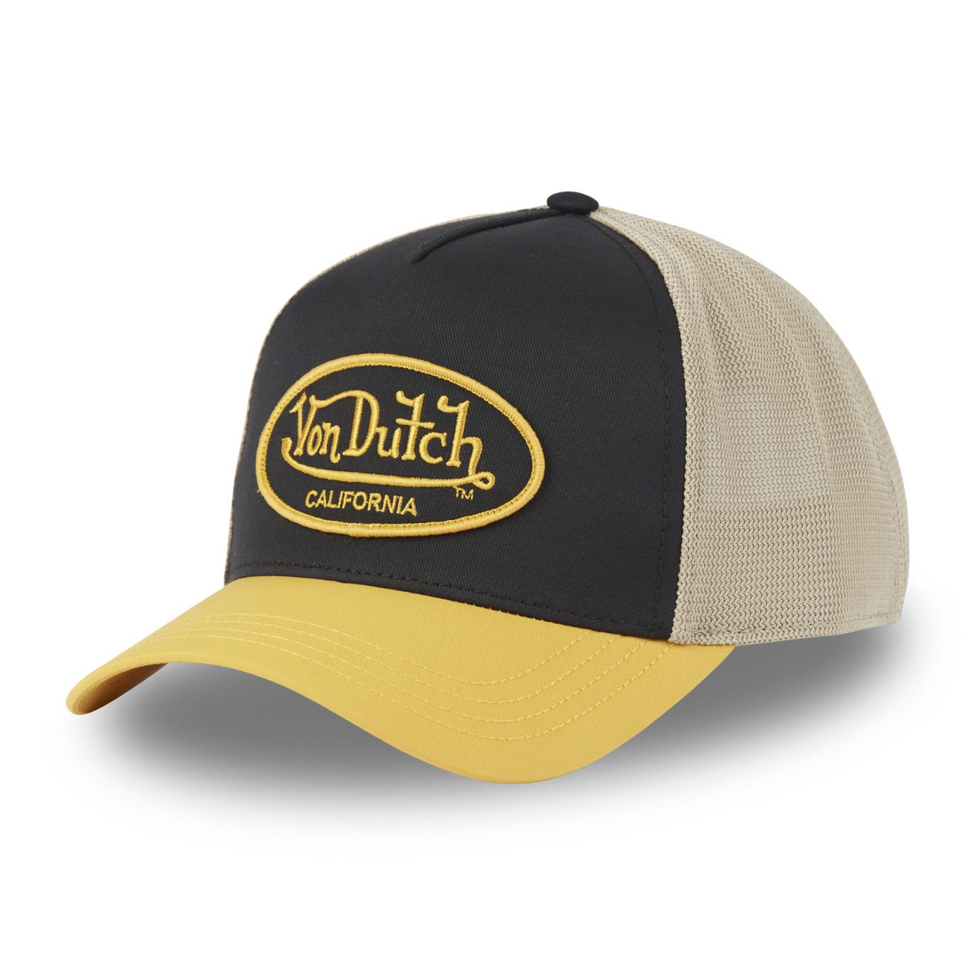 Casquette Vondutch Noir, Jaune Trucker Snapback POLY | Von Dutch