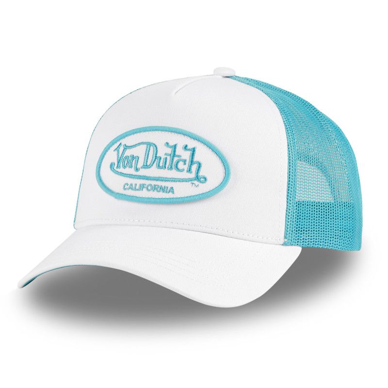 Vondutch Casquette Trucker Flag Star Femme - Trucker - Filet Rigide - Turquoise | Blanc - Visière Arrondie Vert - Prêt-à-Porter