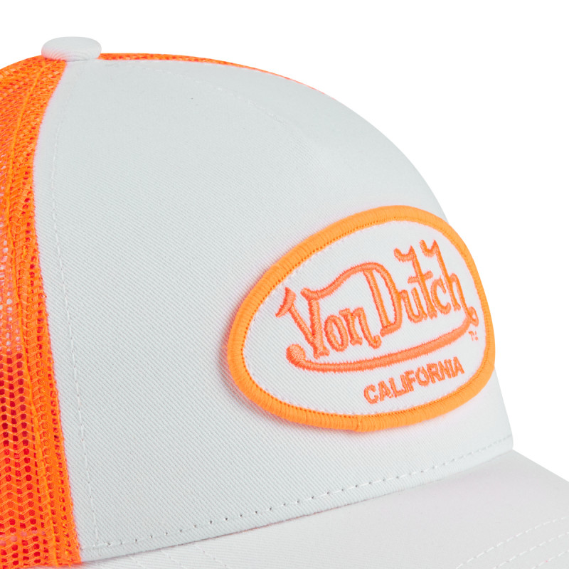 Casquette trucker bicolore avec filet avec patch Fluo